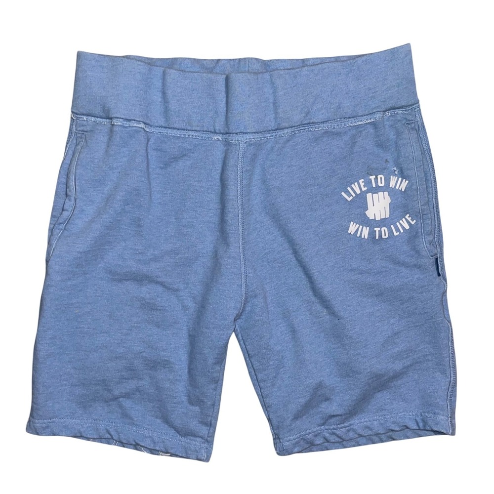 Undefeated‎ Mens Blue Live To Win French Terry Sweat Shorts Size M Streetwear